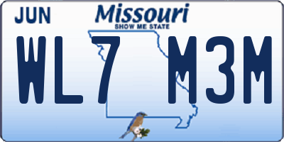MO license plate WL7M3M