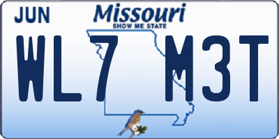 MO license plate WL7M3T
