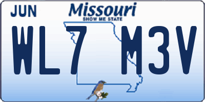 MO license plate WL7M3V