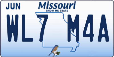 MO license plate WL7M4A