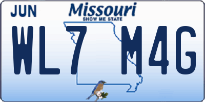 MO license plate WL7M4G