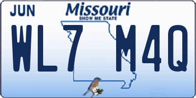 MO license plate WL7M4Q