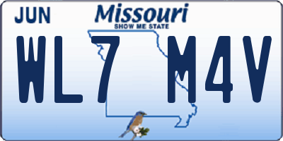 MO license plate WL7M4V