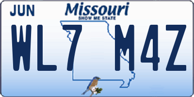 MO license plate WL7M4Z