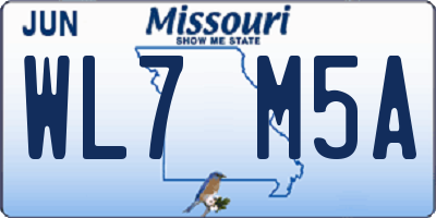 MO license plate WL7M5A