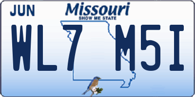 MO license plate WL7M5I