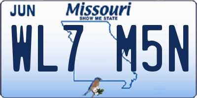 MO license plate WL7M5N