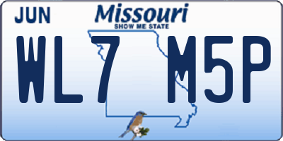 MO license plate WL7M5P