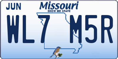 MO license plate WL7M5R