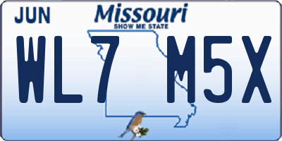MO license plate WL7M5X