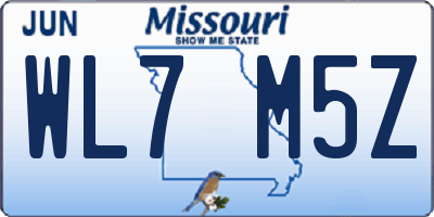 MO license plate WL7M5Z