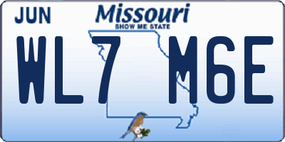 MO license plate WL7M6E