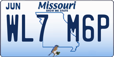 MO license plate WL7M6P