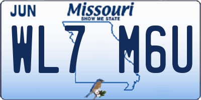 MO license plate WL7M6U