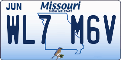 MO license plate WL7M6V