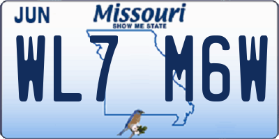 MO license plate WL7M6W