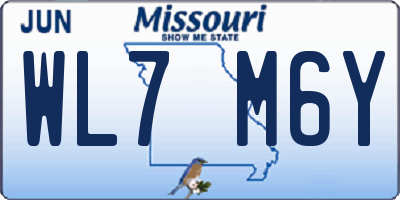 MO license plate WL7M6Y