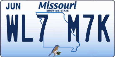 MO license plate WL7M7K
