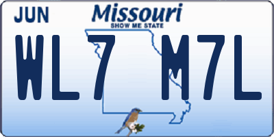 MO license plate WL7M7L