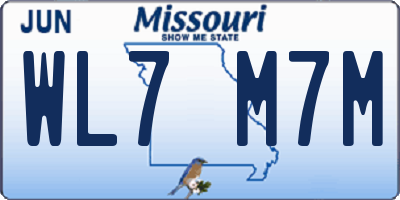 MO license plate WL7M7M