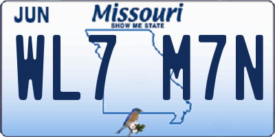 MO license plate WL7M7N