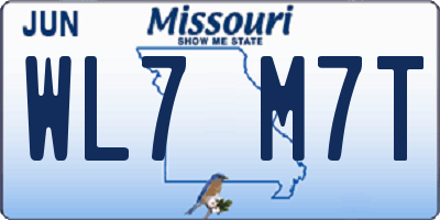MO license plate WL7M7T