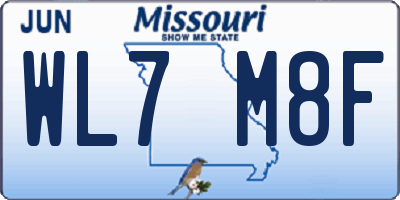 MO license plate WL7M8F