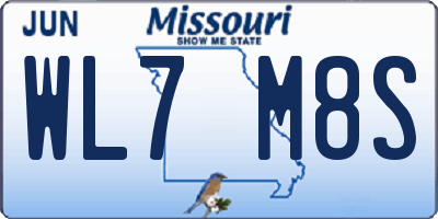 MO license plate WL7M8S