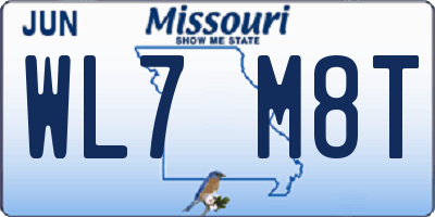 MO license plate WL7M8T