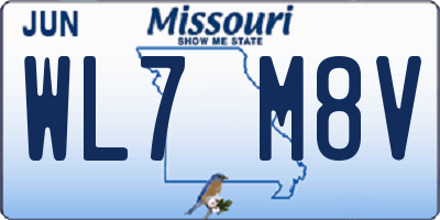 MO license plate WL7M8V