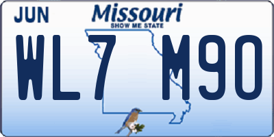 MO license plate WL7M9O