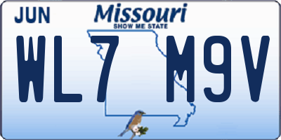 MO license plate WL7M9V