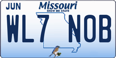 MO license plate WL7N0B