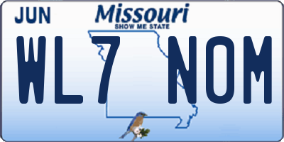 MO license plate WL7N0M