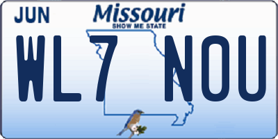 MO license plate WL7N0U