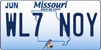 MO license plate WL7N0Y