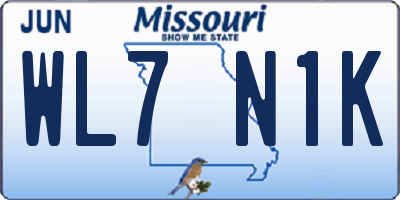 MO license plate WL7N1K