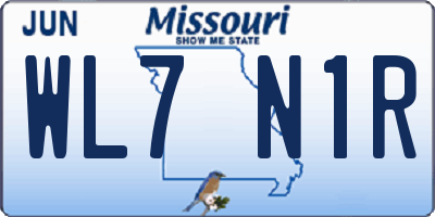 MO license plate WL7N1R