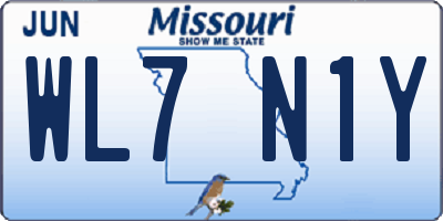 MO license plate WL7N1Y