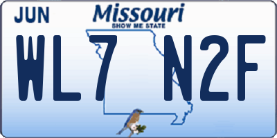 MO license plate WL7N2F