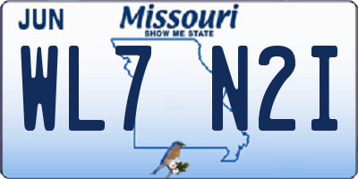 MO license plate WL7N2I