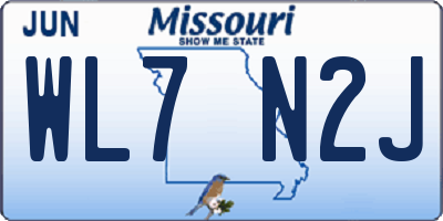MO license plate WL7N2J