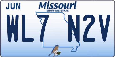 MO license plate WL7N2V
