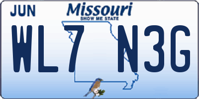 MO license plate WL7N3G