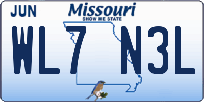 MO license plate WL7N3L