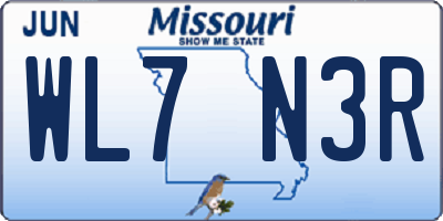 MO license plate WL7N3R