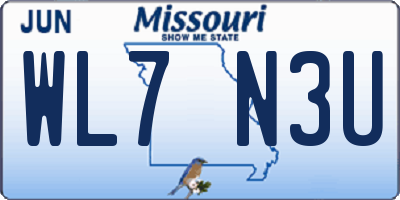MO license plate WL7N3U