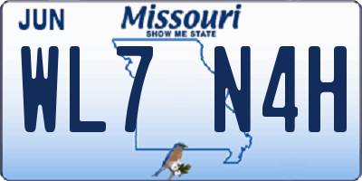 MO license plate WL7N4H