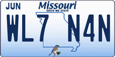 MO license plate WL7N4N