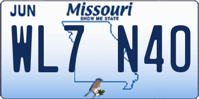 MO license plate WL7N4O